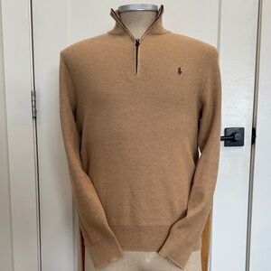 Polo by Ralph Lauren Men's Camel Zip-Up Sweater